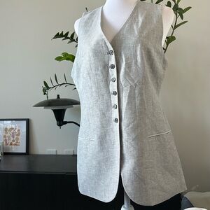 Light Gray Linen Blend Vest